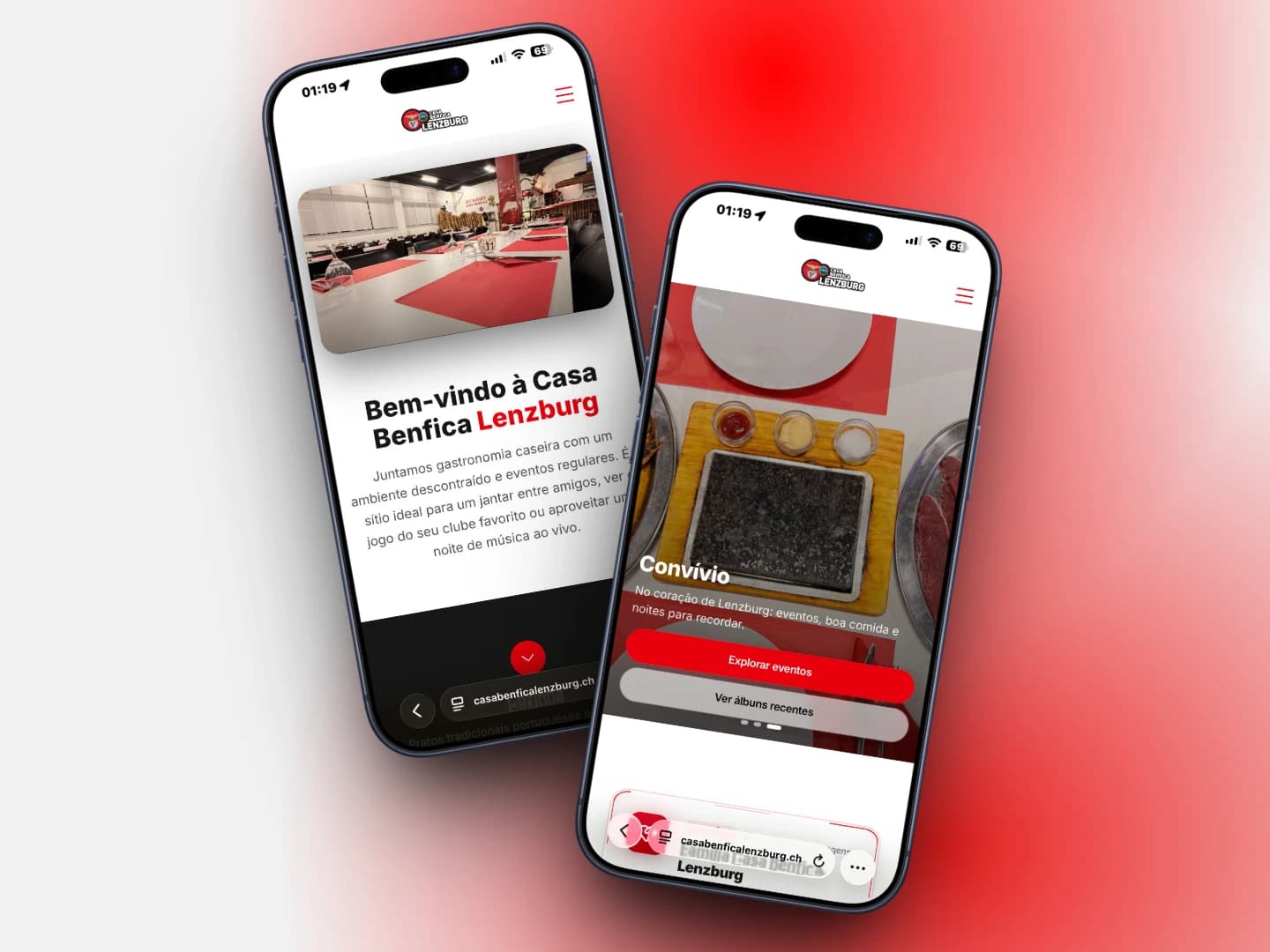 Mobile public website - Casa Benfica Lenzburg