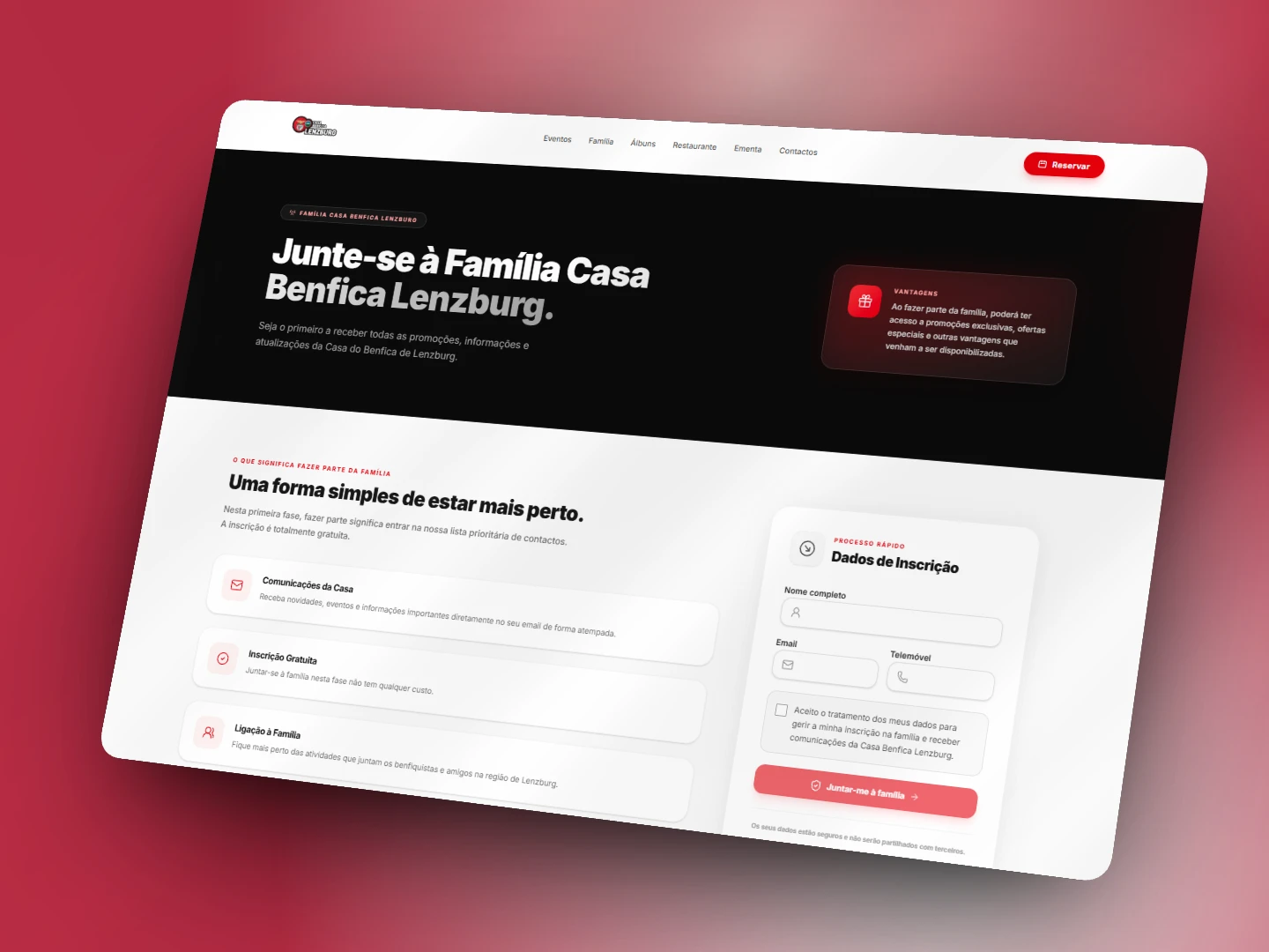 Member sign-up - Casa Benfica Lenzburg