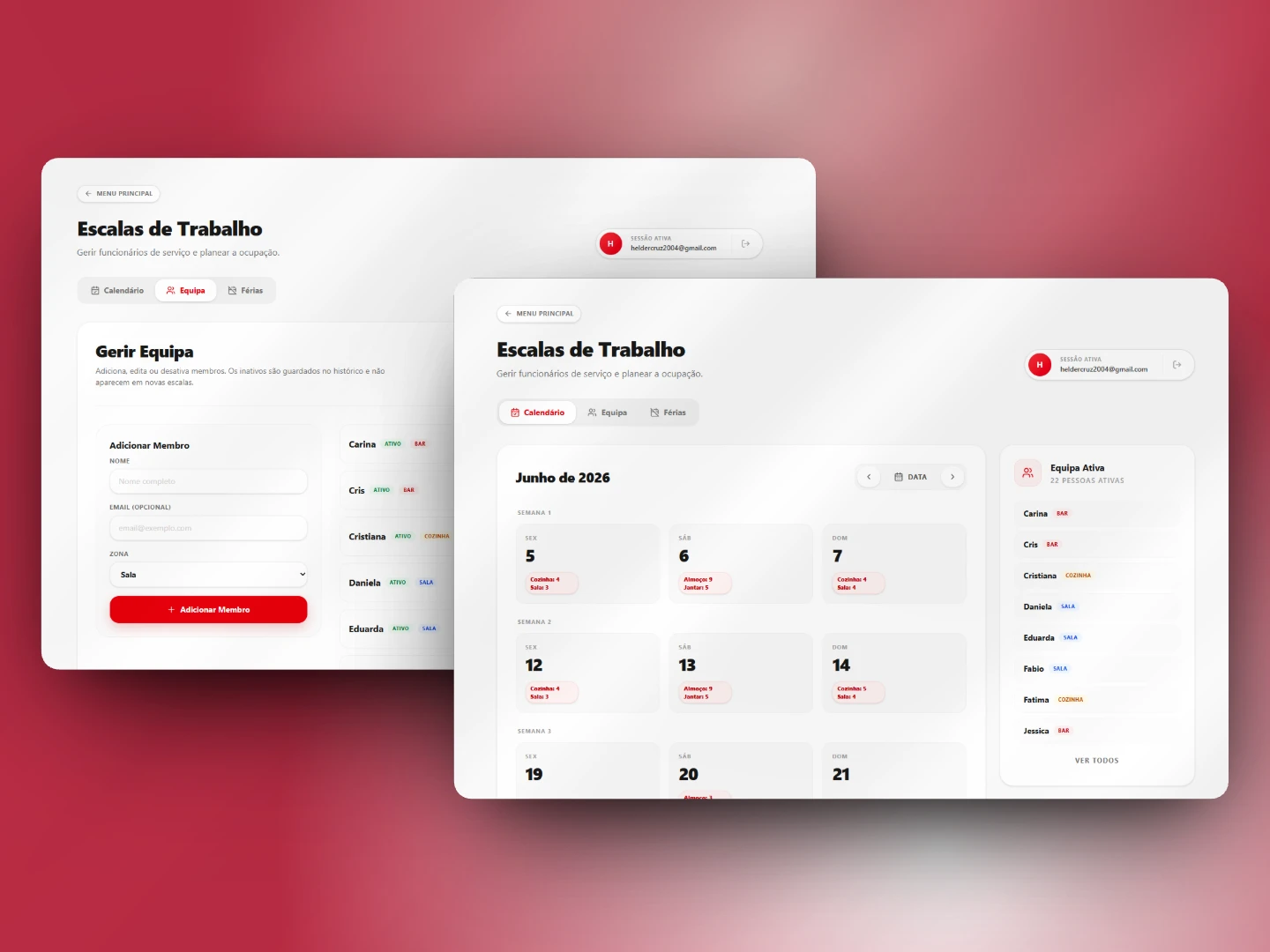 Work schedules - Casa Benfica Lenzburg